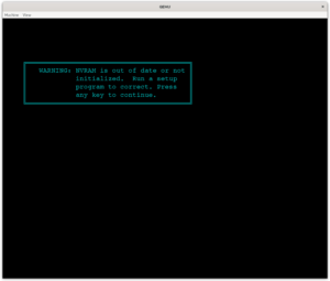 Empty NVRAM screen
