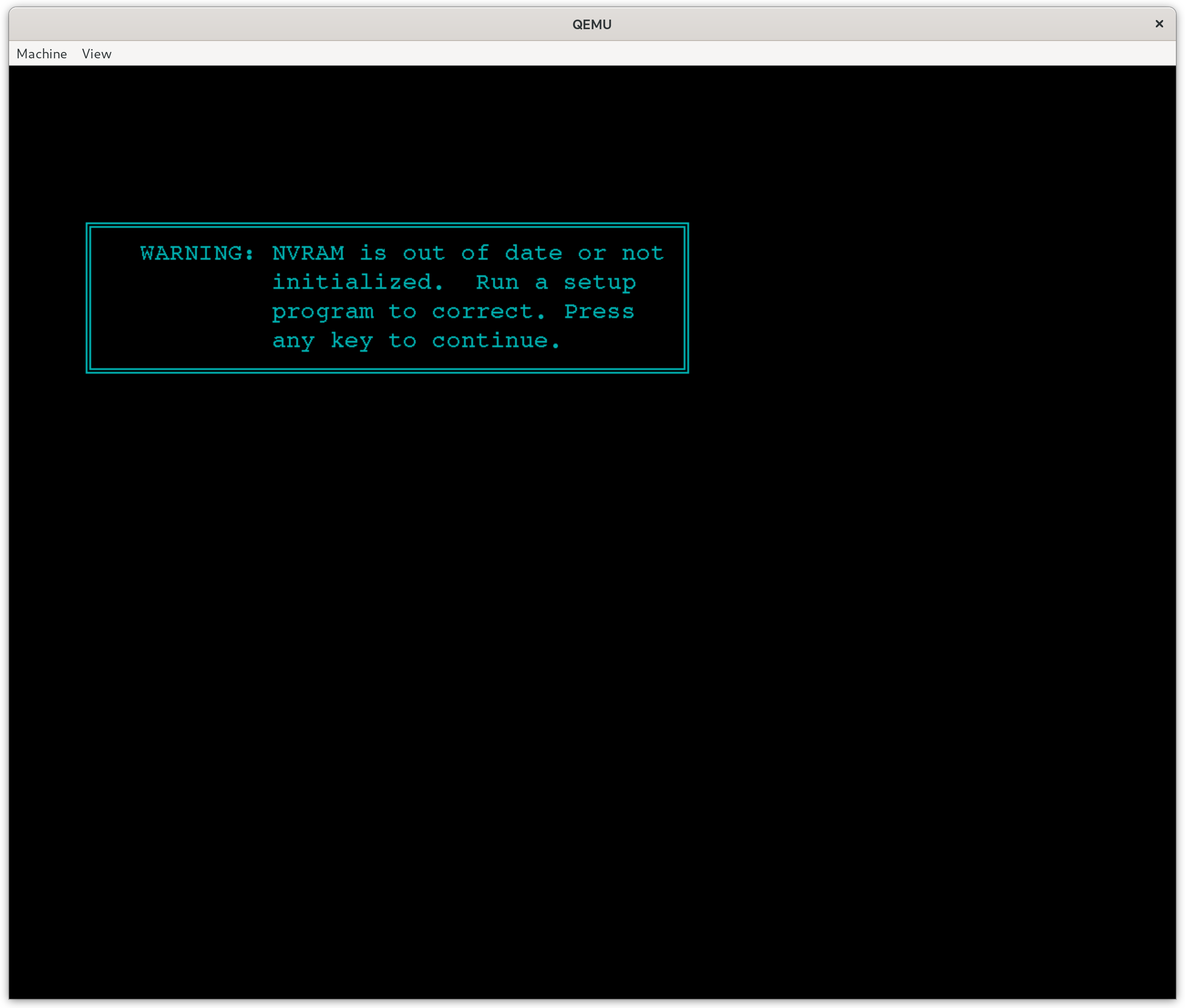 Empty NVRAM screen