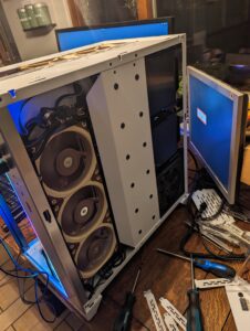 Cable management bar hides a lot of sins