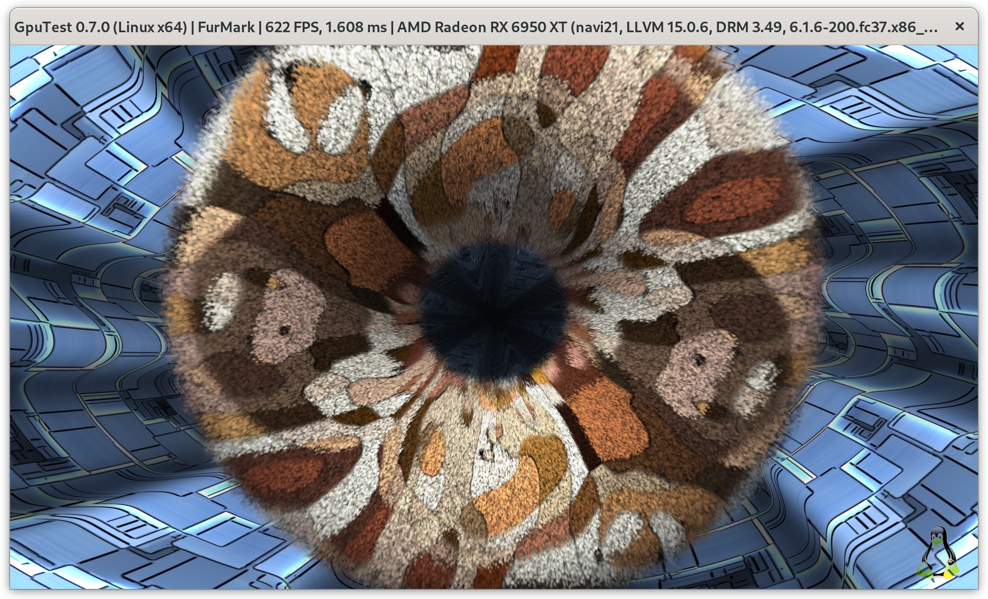 Furmark 6950XT - 622 FPS