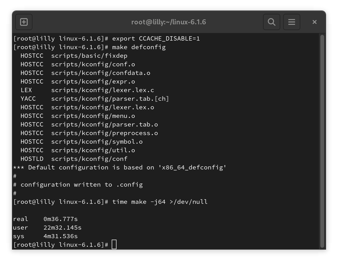 Linux 6.1.6 defconfig